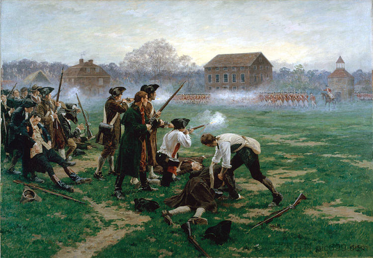 列克星敦战役,1775年4月19日 The Battle of Lexington, 19 April 1775 (1910),威廉·巴恩斯·沃伦