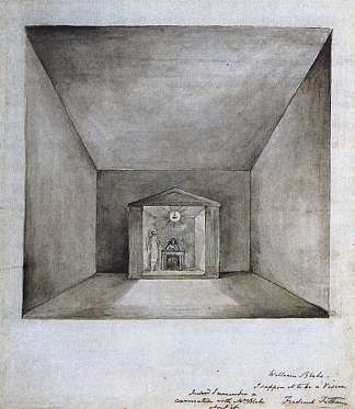 以利沙在墙上的密室 Elisha In The Chamber On The Wall (1820)，威廉·布莱克