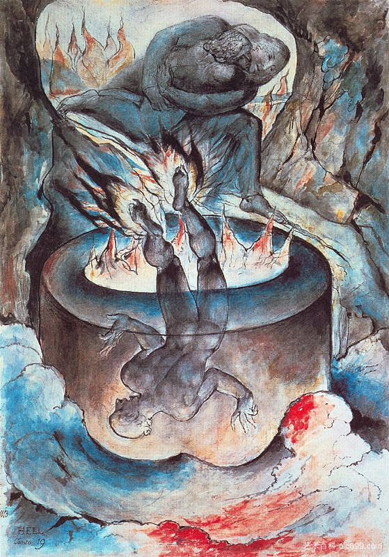 但丁的神曲《地狱》插图 Illustration to Dante's Divine Comedy, Hell，威廉·布莱克