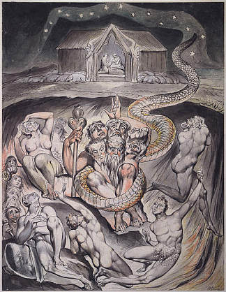 弥尔顿的《基督诞生的早晨》的插图 Illustration to Milton`s On the Morning of Christ`s Nativity (1809)，威廉·布莱克