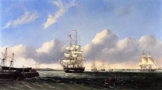 乌鸦岛的新贝德福德港 The Port of New Bedford from Crow Island (1854)，列夫拉格里奥