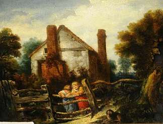 英式小屋场景 English Cottage Scene，威廉·柯林斯