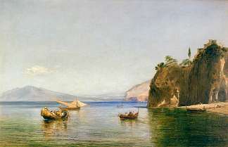 那不勒斯索伦托的尤利西斯洞穴 The Caves of Ulysses at Sorrento, Naples (1843)，威廉·柯林斯