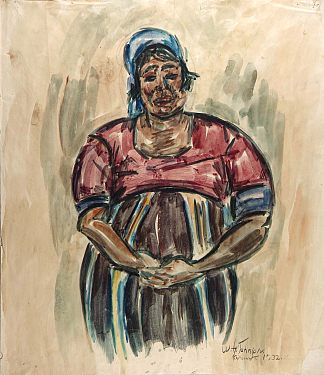 阿拉伯女人，凯鲁万 Arab Woman, Kairouan (1932)，威廉·H·约翰逊