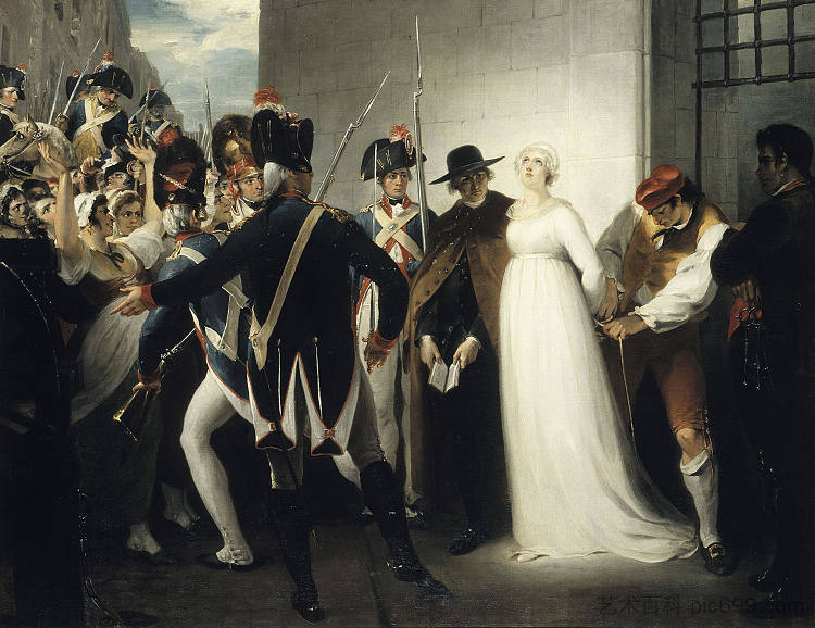 玛丽·安托瓦内特被处决,1793 年 10 月 16 日 Marie Antoinette being taken to her Execution, October 16, 1793 (1794; United Kingdom ),威廉·汉密尔顿