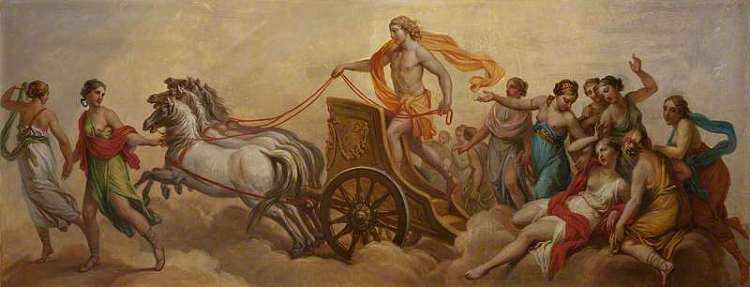 四季。秋天——塞利努斯、巴克斯和阿里阿德涅的胜利 The Four Seasons. Autumn – Triumph of Selinus, Bacchus and Ariadne (1770)，威廉·汉密尔顿