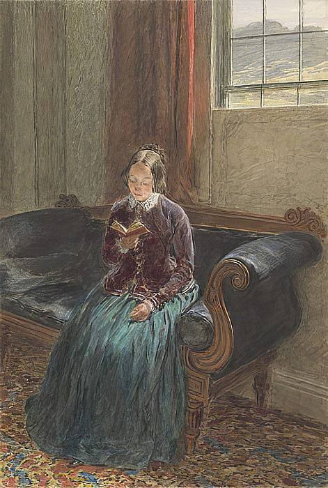 A Lady Reading（Mrs.William Hunt） A Lady Reading (Mrs.William Hunt) (c.1835)，威廉·亨利·亨特