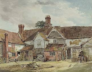 老农场建筑 Old farm buildings (c.1815)，威廉·亨利·亨特