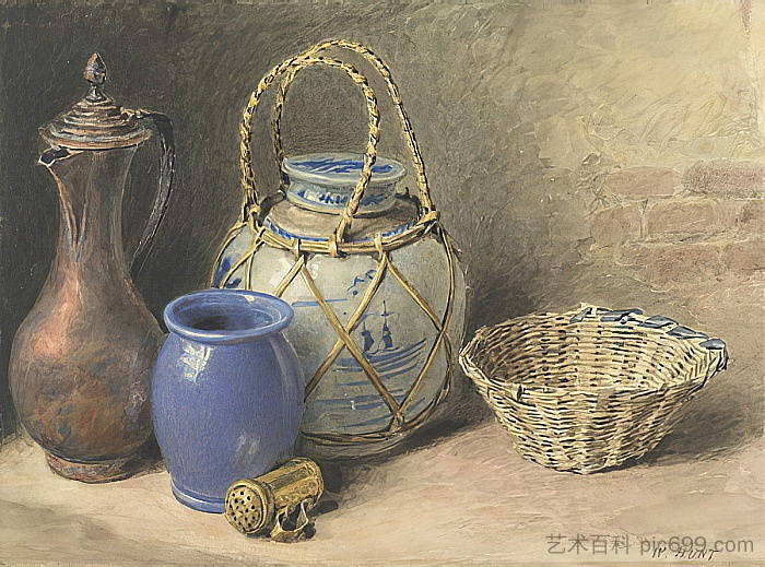 静物与姜罐 Still Life with Ginger Jar (c.1825)，威廉·亨利·亨特