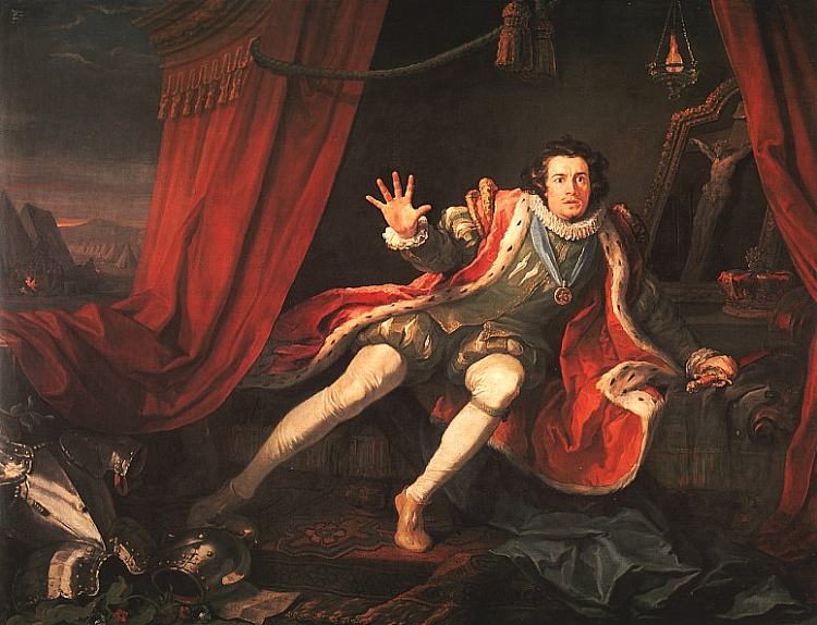 David Garrick 飾 Richard III David Garrick as Richard III (1745)，威廉·荷加斯