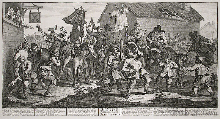 Hudibras Encounters the Skimmington,选自塞缪尔·巴特勒(Samuel Butler)的“Hudibras” Hudibras Encounters the Skimmington, from 'Hudibras', by Samuel Butler (1726),威廉·荷加斯