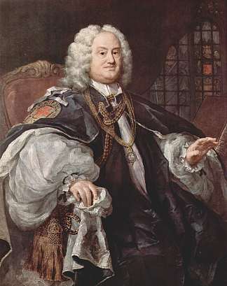 比肖夫斯·本杰明·霍德利的肖像 Portrait of Bischofs Benjamin Hoadly (c.1743)，威廉·荷加斯