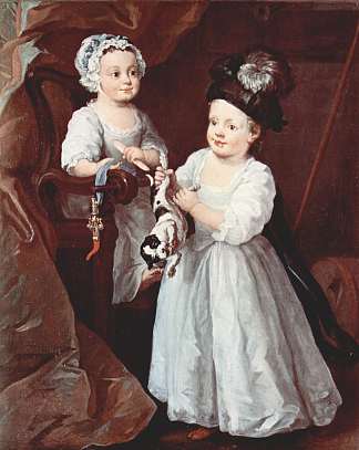 玛丽·格雷夫人和乔治·格雷勋爵的肖像 Portrait of Lady Mary Grey and Lord George Grey (1740)，威廉·荷加斯