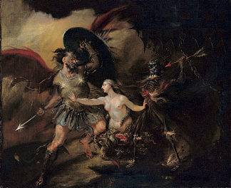 撒旦、罪恶和死亡 Satan, Sin and Death (1740)，威廉·荷加斯