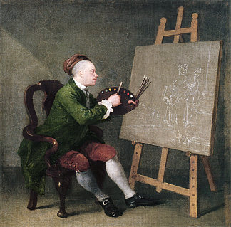 自画像 Self portrait (c.1757)，威廉·荷加斯