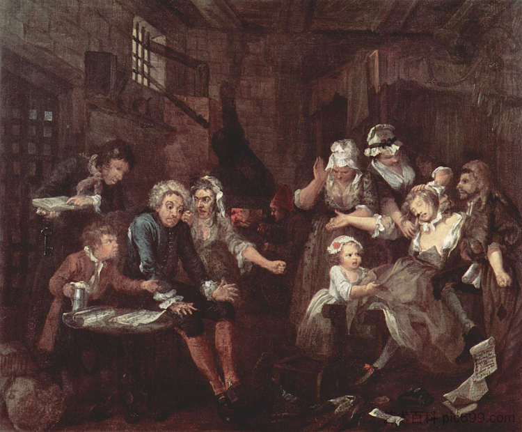 监狱 The prison (1732 - 1735)，威廉·荷加斯