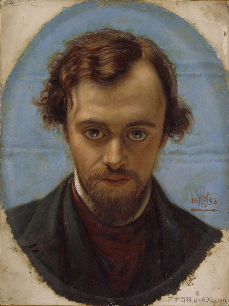 但丁·加布里埃尔·罗塞蒂的肖像 Portrait of Dante Gabriel Rossetti (1853)，威廉·霍尔曼·亨特