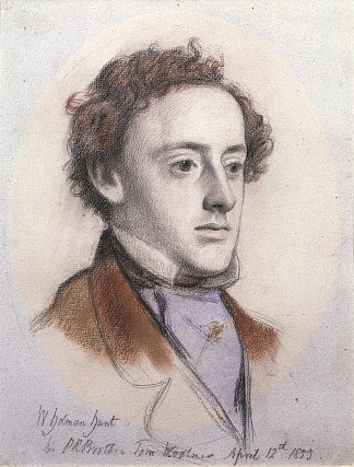 约翰·埃弗雷特·米莱斯的肖像 Portrait of John Everett Millais (1853)，威廉·霍尔曼·亨特