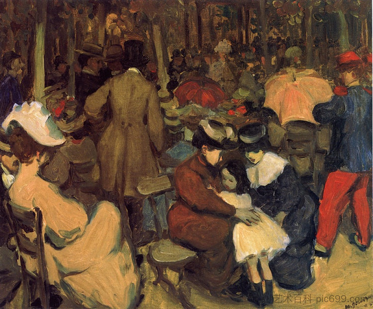 公园里的人物,巴黎 Figures in a Park, Paris (1895; United States ),威廉·詹姆斯·格莱肯斯