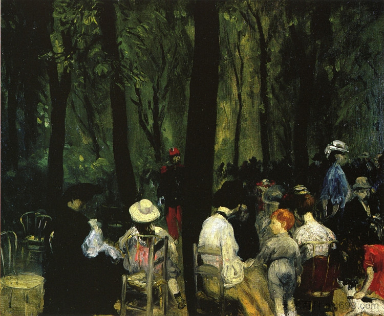 树下，卢森堡花园 Under the Trees, Luxembourg Gardens (1906; United States  )，威廉·詹姆斯·格莱肯斯