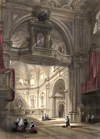 圣玛丽亚德尔胭脂红教堂，那不勒斯 Church of Santa Maria Del Carmine, Naples (1840)，威廉·莱顿·里奇