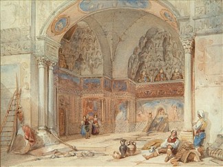 清真寺内部 Mosque interior (1839)，威廉·莱顿·里奇