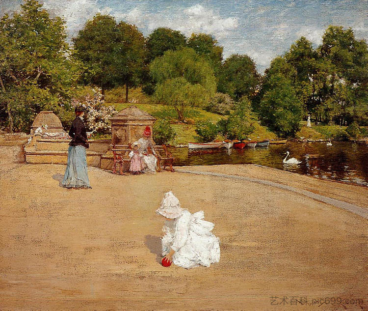 露台(又名清晨漫步) A Bit of the Terrace (aka Early Morning Stroll) (1890),威廉·梅里特·切斯