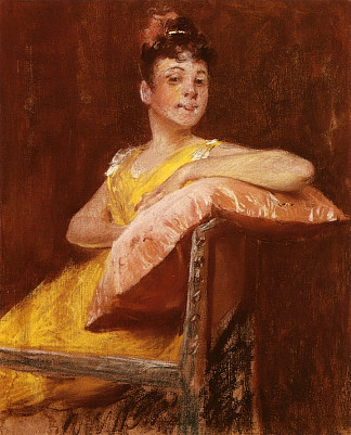 黄衣少女（又名黄礼服） A Girl in Yellow (aka The Yellow Gown) (1900)，威廉·梅里特·切斯