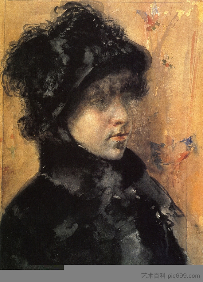 肖像研究 A Portrait Study (1880)，威廉·梅里特·切斯