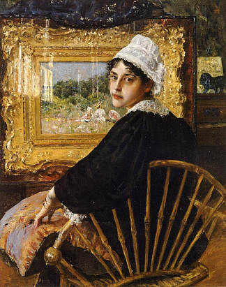 研究（艺术家的妻子） A Study (The Artist’s Wife) (1892)，威廉·梅里特·切斯