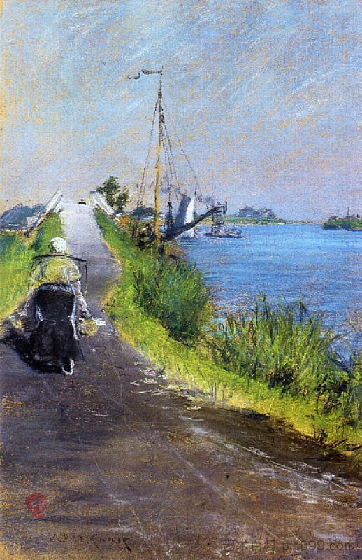 荷兰运河（又名荷兰运河之路） Dutch Canal (aka Canal Path Holland) (1883)，威廉·梅里特·切斯