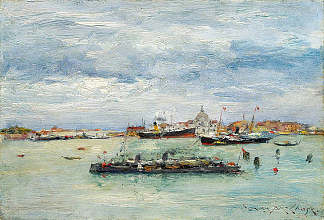 泻湖上的灰色日（客船 – 威尼斯） Gray Day on the Lagoon (A Passenger Boat — Venice) (1913)，威廉·梅里特·切斯