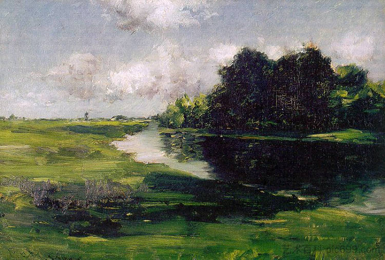 阵雨后的长岛景观 Long Island Landscape after a Shower of Rain (1885 - 1889)，威廉·梅里特·切斯