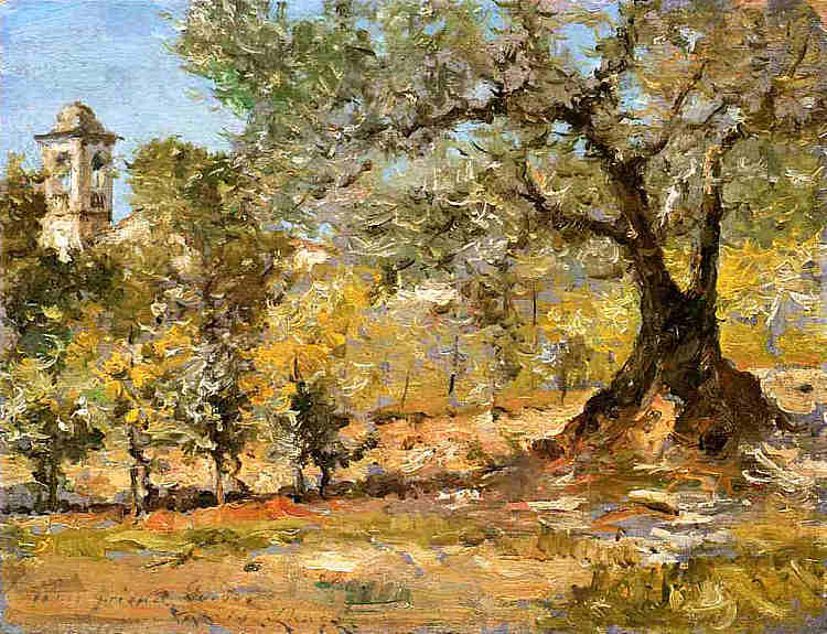 橄榄树， 佛罗伦萨 Olive Trees, Florence (1911)，威廉·梅里特·切斯