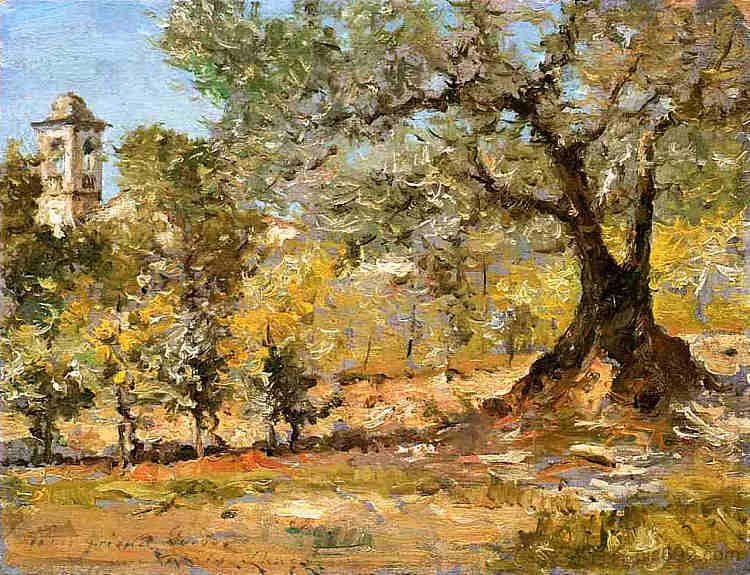 橄榄树， 佛罗伦萨 Olive Trees, Florence (1911)，威廉·梅里特·切斯