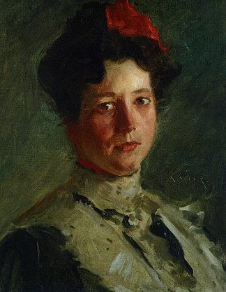 玛莎·沃尔特的肖像 Portrait of Martha Walter (1908)，威廉·梅里特·切斯