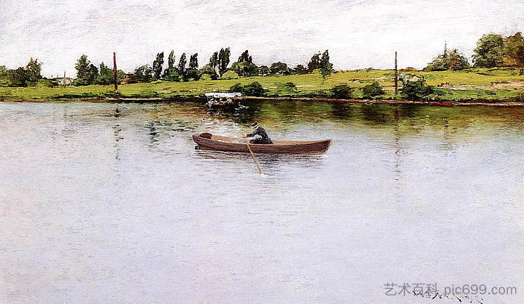 拉上岸 Pulling for Shore (1886)，威廉·梅里特·切斯