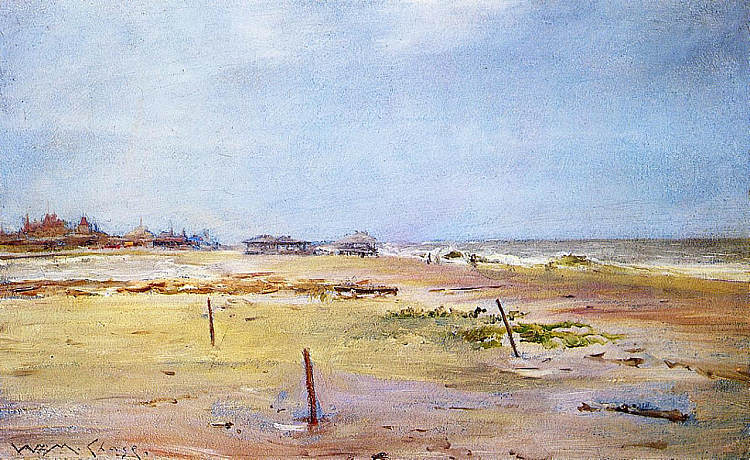 岸上场景 Shore Scene (c.1881 - c.1886)，威廉·梅里特·切斯