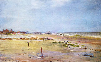 岸上场景 Shore Scene (c.1881 – c.1886)，威廉·梅里特·切斯