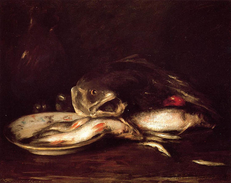 静物与鱼 Still Life with Fish (1905 - 1915)，威廉·梅里特·切斯