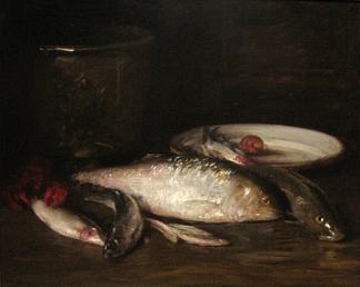 静物与鱼 Still-Life with Fish，威廉·梅里特·切斯