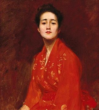 对穿日本裙的女孩的研究 Study of a Girl in a Japanese Dress，威廉·梅里特·切斯