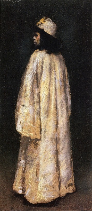 一个阿拉伯女孩的研究 Study of an Arab Girl (c.1888)，威廉·梅里特·切斯