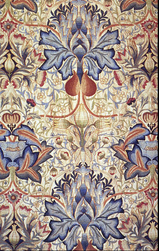鼠尾花刺绣面板 Acanthus embroidered panel (1890)，威廉·莫里斯