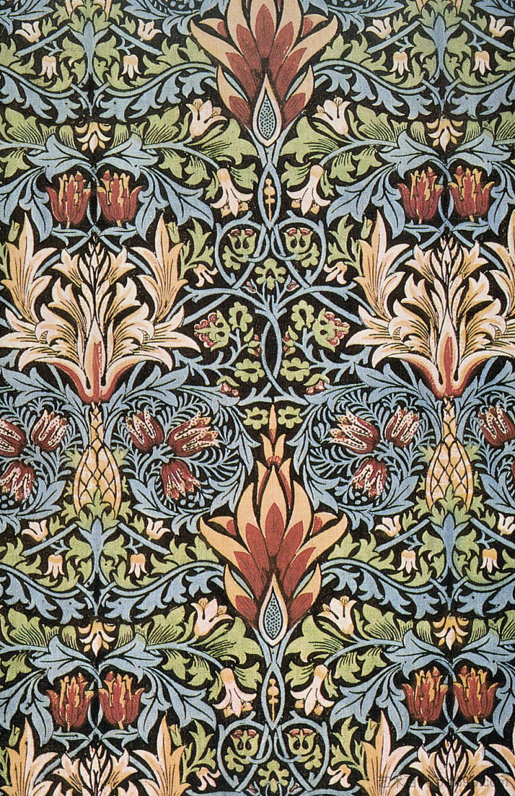 蛇头印花纺织品 Snakeshead printed textile (1876)，威廉·莫里斯