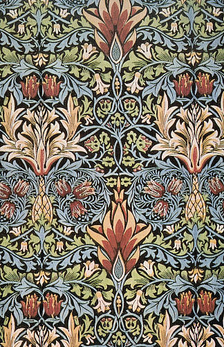蛇头印花纺织品 Snakeshead printed textile (1876)，威廉·莫里斯