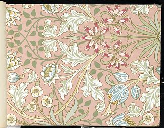 壁纸 – 风信子，图案 #480 Wallpaper – Hyacinth, pattern #480 (1917)，威廉·莫里斯
