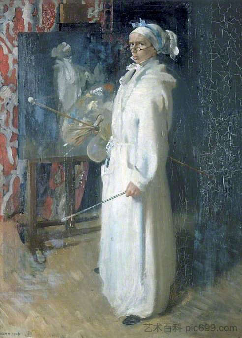 艺术家肖像 Portrait of the Artist (1908)，威廉·奥宾