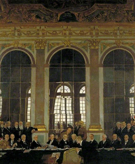 1919年6月28日在凡尔赛宫镜厅签署和平协议 The Signing of Peace in the Hall of Mirrors, Versailles, 28 June 1919 (1919),威廉·奥宾