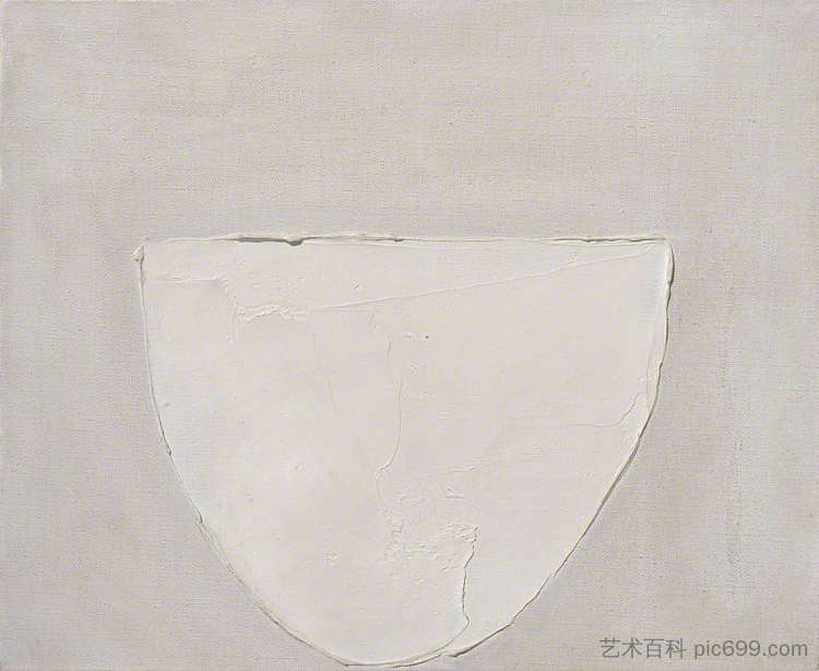 碗（灰底白字） Bowl (White on Grey) (1962)，威廉·斯科特